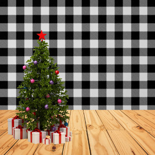 Classic Black and White Buffalo Plaid Wallpaper