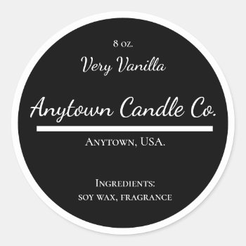 Classic Black And White Candle Jar Label by csinvitations at Zazzle