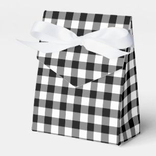 Classic Black And White Checked Gingham Pattern Favor Boxes