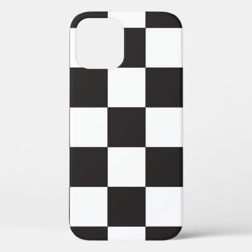 Classic Black and White Checker Pattern iPhone 12 Case