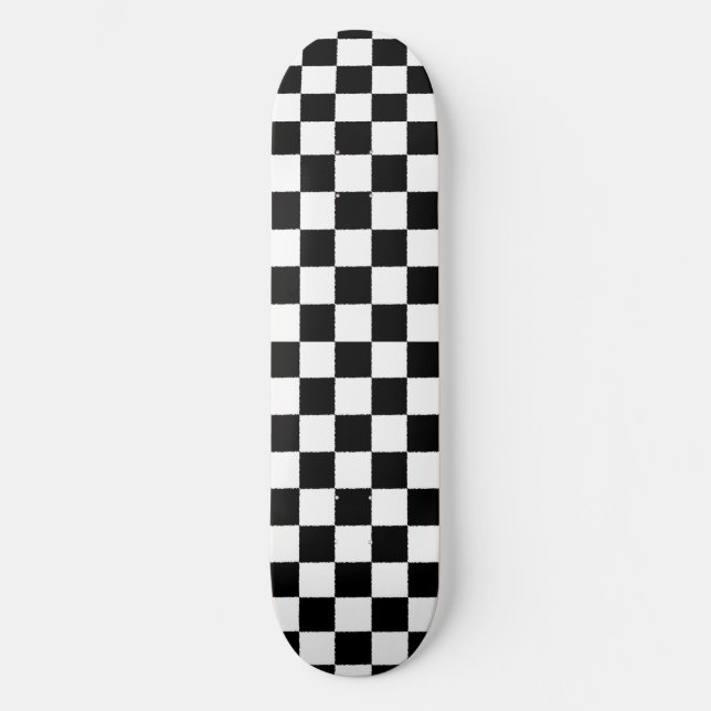 classic black and white checker skateboard (Front)