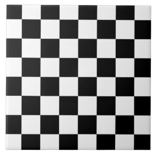 Classic Black and White Checkerboard Ceramic Tile