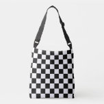Classic Black and White Checkered Cross Body Bag