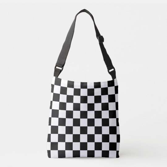 Classic Black and White Checkered Cross Body Bag | 0