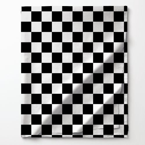 Classic Black and White Checkered Pattern Fabric