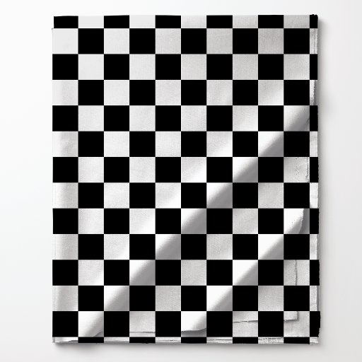 Classic Black and White Checkered Pattern Fabric
