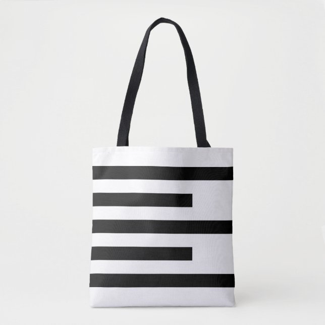 Classic Black and White Chic Tote Bag (Front)