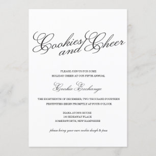 Classic Black and White Cookie Exchange Invite