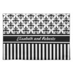 Classic Black and White Damask Wedding Custom Cloth Placemat