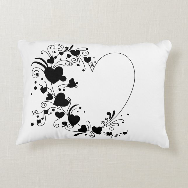 Classic Black and White Decorative Pillow (Back)