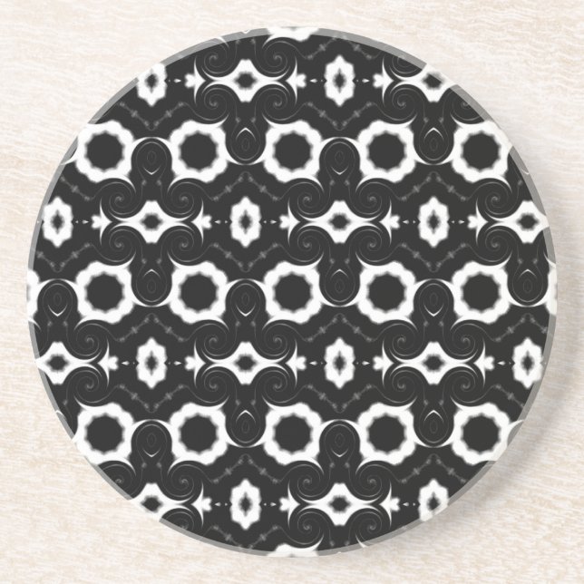 Classic black and white design coaster (Front)