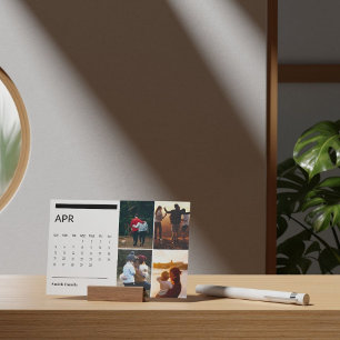 Classic Black And White Easel Calendar Apr 2026 Holder