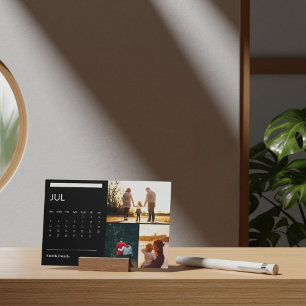 Classic Black And White Easel Calendar Jul 2026 Holder