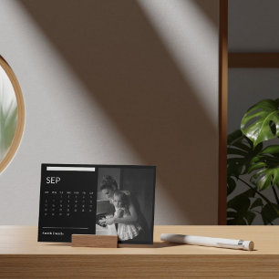 Classic Black And White Easel Calendar Sep 2026 Holder