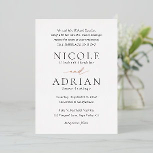 Classic Black and White Elegant Wedding Foil Invitation