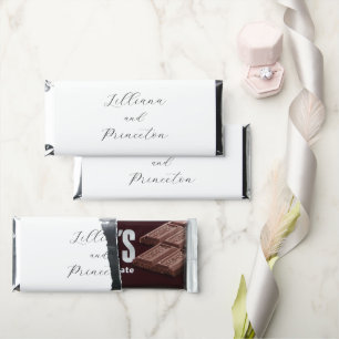 Classic Black and White Elegant Wedding Hershey Bar Favors