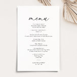 Classic Black and White Elegant Wedding Menu<br><div class="desc">Designed to coordinate with our Romantic Script wedding collection,  this customizable Menu card,  features a sweeping script calligraphy text paired with a classy serif font in black with a customizable monogram on the back. Matching items available.</div>