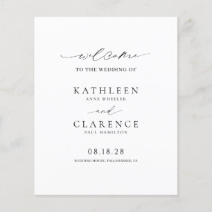 Classic Black and White Elegant Wedding Program