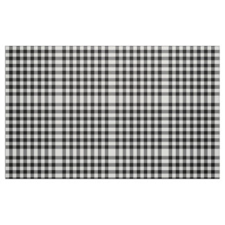 Classic Black and White Gingham Block Pattern Fabric