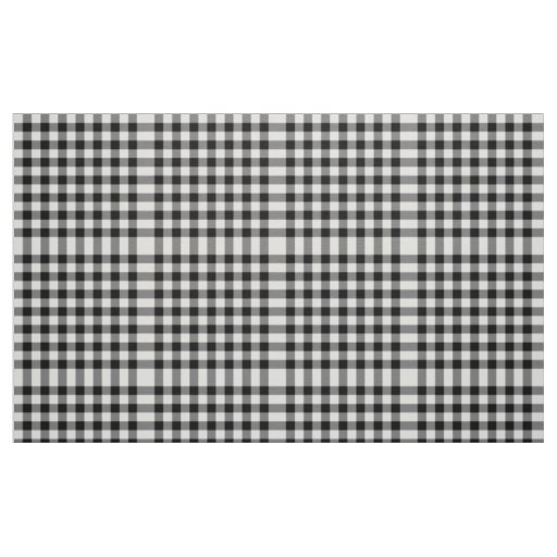 Classic Black and White Gingham Block Pattern Fabric