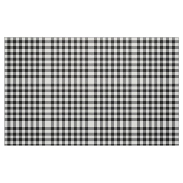 Classic Black and White Gingham Block Pattern Fabric (Fat Quarter)