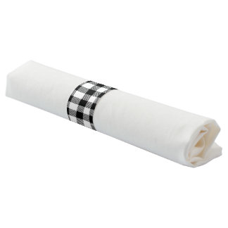 Classic Black and White Gingham Checkered Napkin Bands