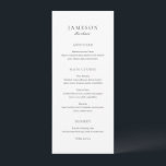 Classic Black and White Guest Name Elegant Wedding Menu<br><div class="desc">Elegant wedding menu featuring a simple and classic design with your event details in traditional serif and elegant script fonts.  Use the template to add each guest name.</div>