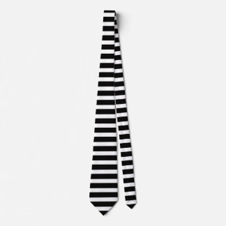 Classic Black And White Horizontal Striped Neck Tie