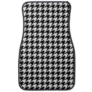 Classic Black and White Houndstooth Car Mat