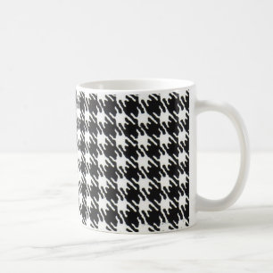 Classic Black and White Houndstooth Check Pattern Coffee Mug