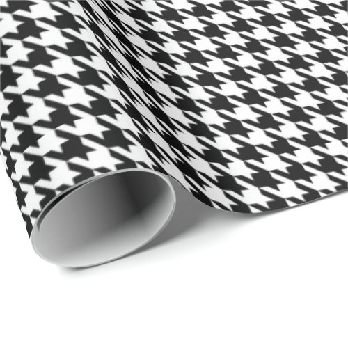 Classic Black and White Houndstooth Pattern  Wrapping Paper