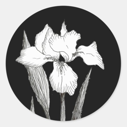 Classic Black and White Iris Sticker