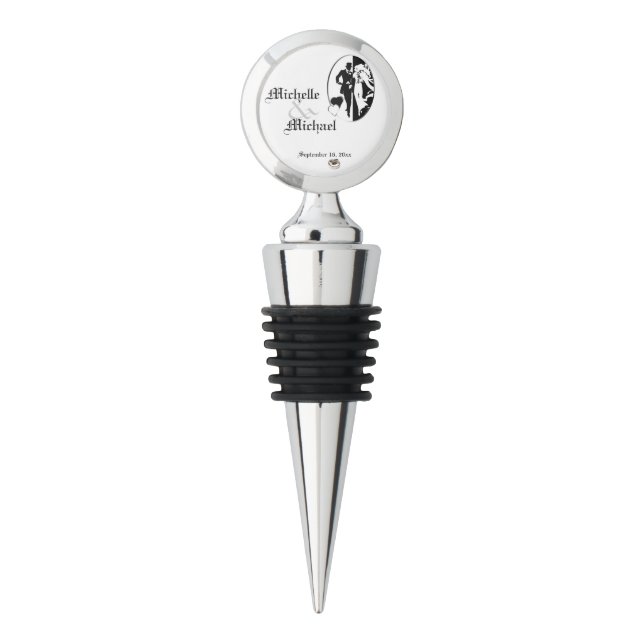 Classic Black and White Keepsake Wine Stopper #2 (Front)