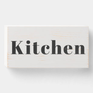 Classic Black and White "Kitchen" Wooden Box Sign