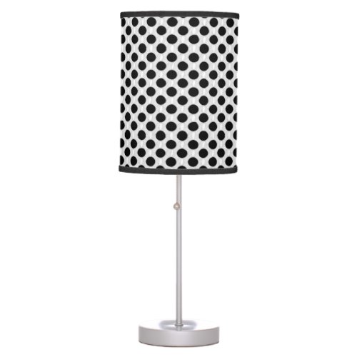 Classic black and white large polka dots pattern table lamp