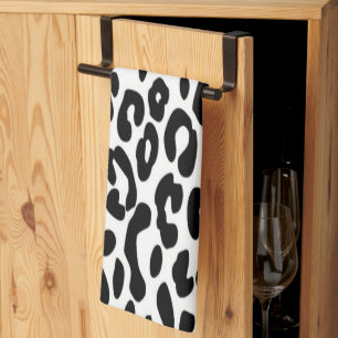 Classic Black and White Leopard Print Kitchen Towel