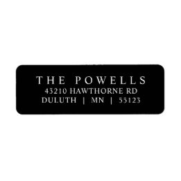Classic Black and White Minimalist Return Address Label