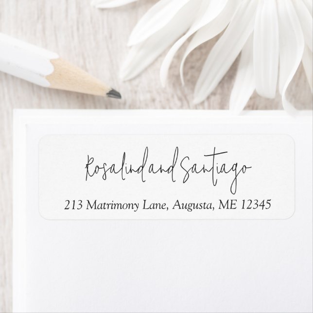 Classic Black and White Modern Wedding Label (Insitu)
