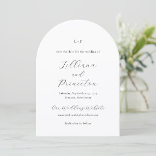 Classic Black and White Monogram Elegant Wedding Save The Date