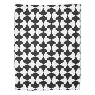 Classic Black and White Muslim Mamluks Pattern Duvet Cover