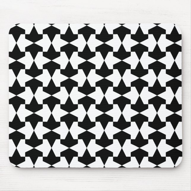 Classic Black and White Muslim Mamluks Pattern Mouse Pad (Front)