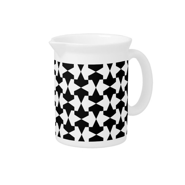 Classic Black and White Muslim Mamluks Pattern Pitcher (Right)