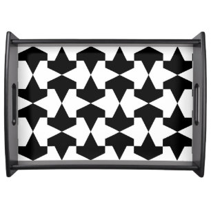 Classic Black and White Muslim Mamluks Pattern Serving Tray