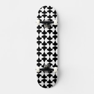 Classic Black and White Muslim Mamluks Pattern Skateboard Deck