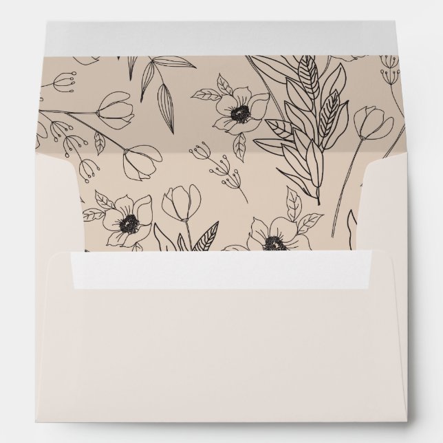Classic Black and White Old Money Wedding Envelope (Back (Bottom))