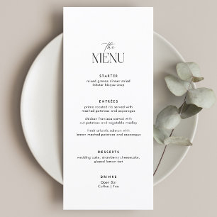 Classic Black and White Old Money Wedding Menu