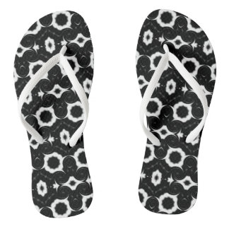 Classic black and white pattern flip flops