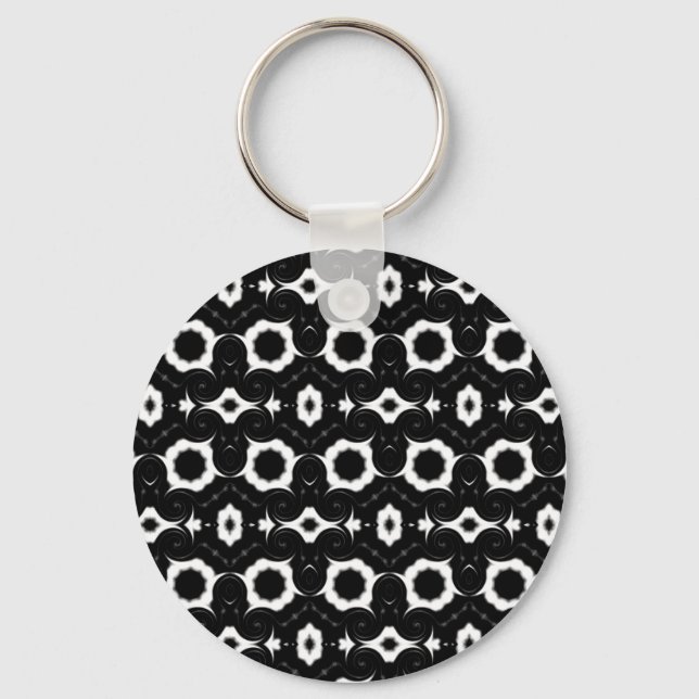 classic Black and white pattern keychain (Front)