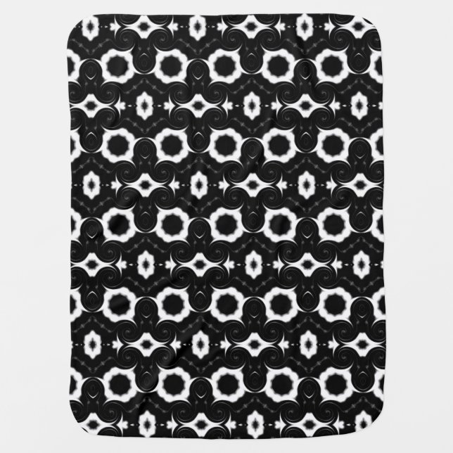 classic Black and white pattern Swaddle Blanket (Front)