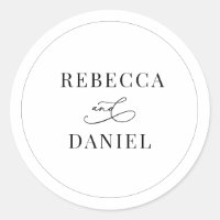 Classic Black and White Personalized Names Wedding